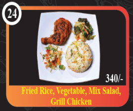 Fried Rice, Veg, Mix Salad, Grill Chicken